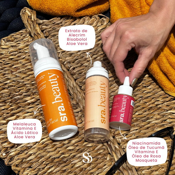 Kit Sra Beauty - Rotina Ativos Essenciais (Limpeza, Poros e Glow)